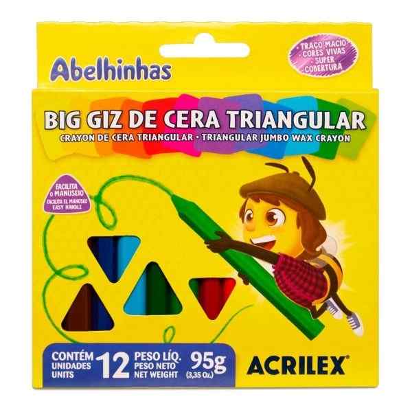 GIZAO CERA TRIANGULAR ACRILEX C/12